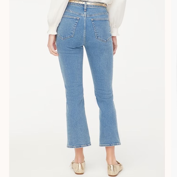 NWT J.Crew Light Blue Mid Rise Flare Crop Jeans All Day Stretch - Picture 3 of 9